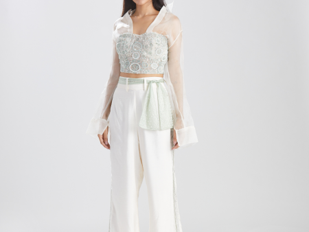 Noor Celadon Vrit Corset with Pants Online now