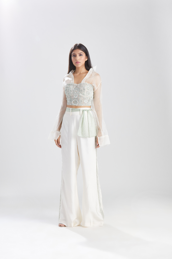 Noor Celadon Vrit Corset with Pants Online now