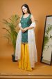 Green Kurti with Mustard Garara Supply