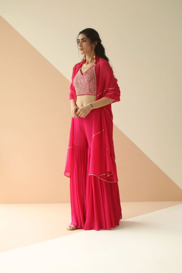 RANI PINK HEAVY BLOUSE SHARARA WITH DUPATTA Supply