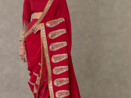 Red Son-Patti Saree Fashion