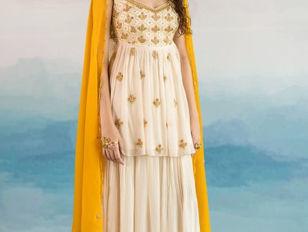 Embroidered Kurta Sharara Set For Cheap