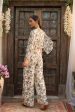 Off White Printed Jumpsuit With Embroidered Neckline Cheap