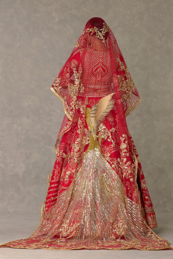 Red  Bagh-E-Bahar  Lehenga Set Supply