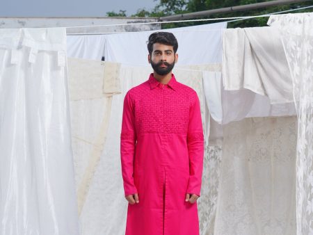 BOLD PINK KURTA SET Online Sale