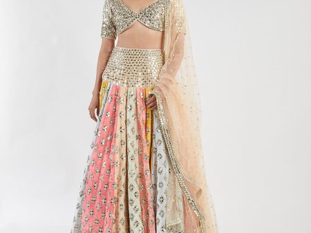 Multicolored Lehenga Set Cheap