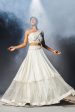 Shell white lehenga set with one shoulder drape top Sale