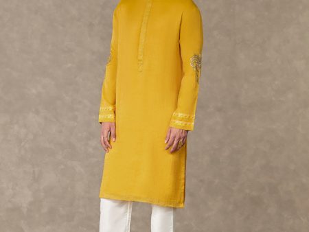 Corn Yellow Shajara Kurta Sets For Discount