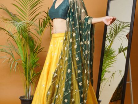 Green Blouse And Lehenga Set Fashion