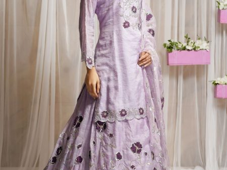 3 PIECE HANDEMBROIDERED kurta WITHLEHENGA SKIRT AND  DUPATTA For Discount