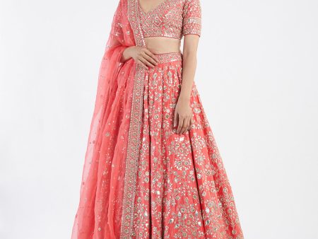 Red Lehenga Set Hot on Sale