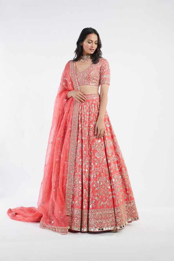 Red Lehenga Set Hot on Sale