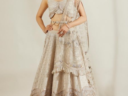 Abalone grey gold lehenga Fashion