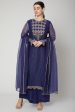 Cobalt Blue Sequins Embroidered Kurta Set Cheap