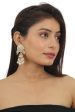 BLUE MEENAKARI EARRINGS WITH WHITE PEARL For Sale