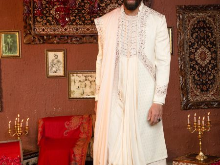 Alabaster Cream Sherwani on Sale