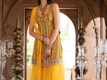 Yellow Printed Kurta with Palazzo For Discount