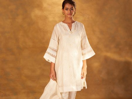 Chanderi Kurta with Slip & Silk Pants Online