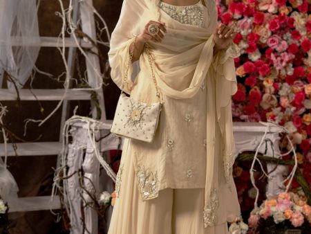 4 piece double layer sharara set on Sale