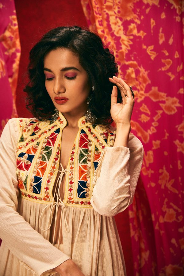 Beige Dori Embroidered Jacket Sale