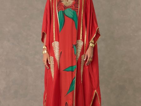 Red Candy Swirl Kaftan Online