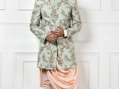 Mint Embroidered Indo-Western Set Online