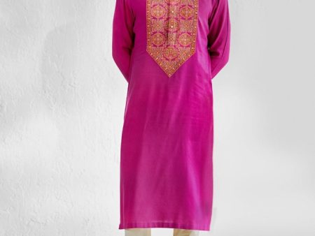 Roshan Pink Kurta For Discount