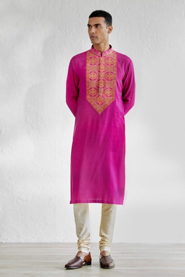 Roshan Pink Kurta For Discount