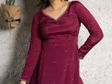 Plum Slit Kurta Online Sale