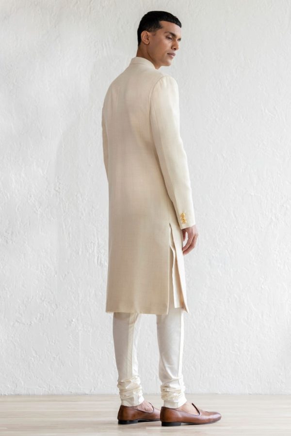 Talq Beige Sherwani on Sale